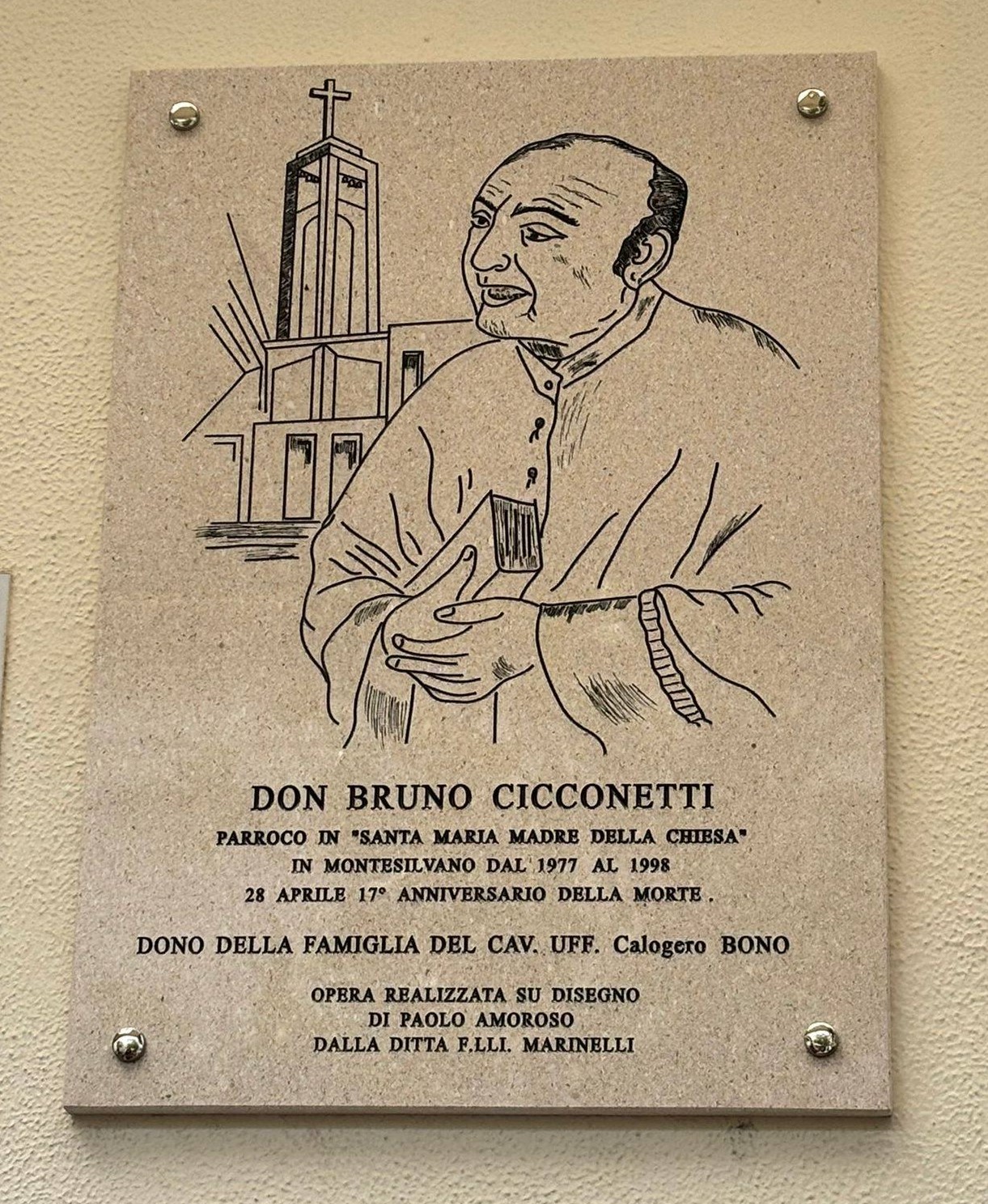 Inaugurazione del bassorilievo dedicato a Don Bruno Cicconetti